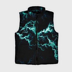 Женский жилет Lightning light blue glow, цвет: 3D-черный