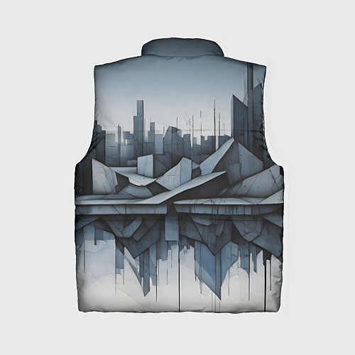 Женский жилет Небоскребы и скалы / 3D-Черный – фото 2