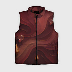 Женский жилет Темно-бордовый волнистый узор