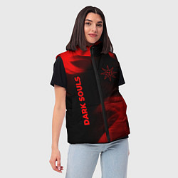 Женский жилет Dark Souls - red gradient вертикально, цвет: 3D-черный — фото 2