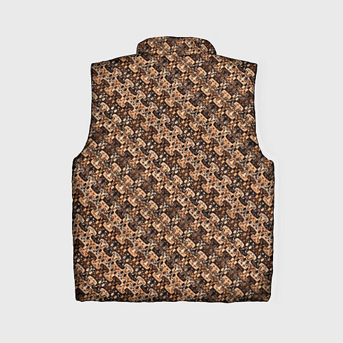 Женский жилет Тёмный коричневый полосы узоры / 3D-Черный – фото 2