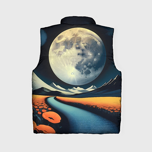 Женский жилет Луна и маки / 3D-Черный – фото 2