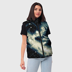 Женский жилет Космический абстрактный чёрно-синий, цвет: 3D-черный — фото 2