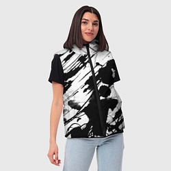 Женский жилет Брызги и штрихи черной краски, цвет: 3D-черный — фото 2