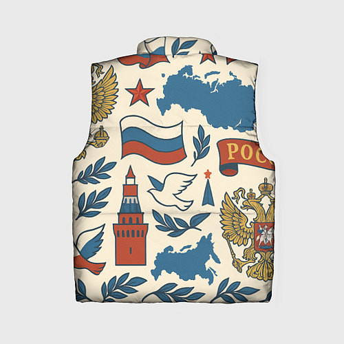 Женский жилет Российский патриотический узор / 3D-Черный – фото 2