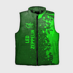 Женский жилет Led Zeppelin - green gradient по-вертикали, цвет: 3D-черный