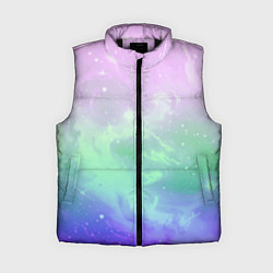 Женский жилет Космический бледный розово-синий, цвет: 3D-черный