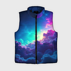 Женский жилет Неоновые космические облака, цвет: 3D-черный
