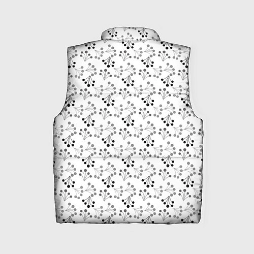 Женский жилет Черно белый ягодный узор ретро / 3D-Черный – фото 2