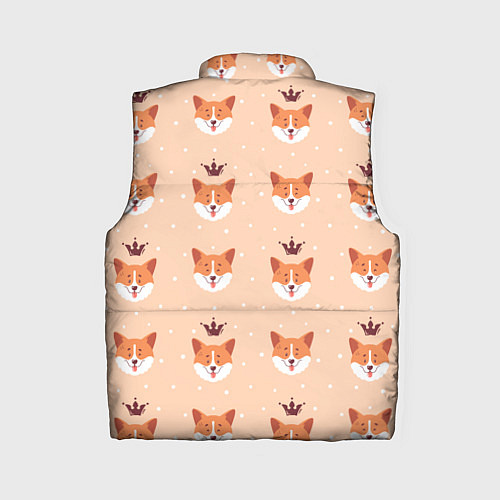 Женский жилет Паттерн с милыми мордочками собак породы корги / 3D-Черный – фото 2