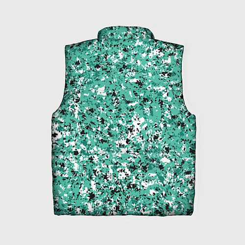 Женский жилет Бирюзовый с чёрно-белыми пятнами / 3D-Черный – фото 2