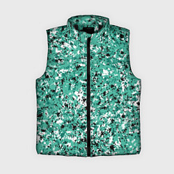 Женский жилет Бирюзовый с чёрно-белыми пятнами, цвет: 3D-черный