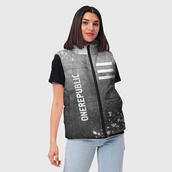 Женский жилет OneRepublic - grey gradient вертикально, цвет: 3D-черный — фото 2