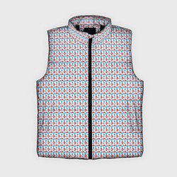 Женский жилет Красно-синие фигуры на белом фоне, цвет: 3D-черный
