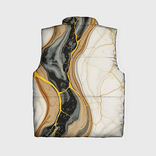 Женский жилет Золотистые прожилки в мраморе / 3D-Черный – фото 2