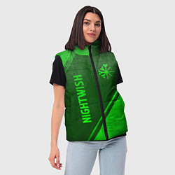 Женский жилет Nightwish - green gradient вертикально, цвет: 3D-черный — фото 2