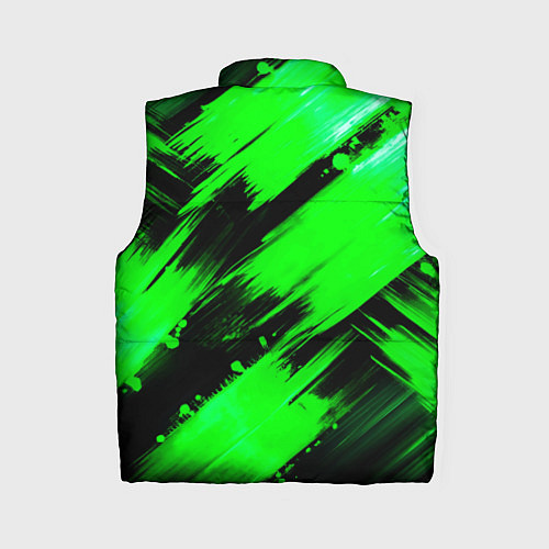 Женский жилет Зеленые мазки краски на черном / 3D-Черный – фото 2
