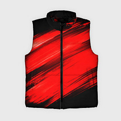 Женский жилет Красные мазги краски на черном, цвет: 3D-черный