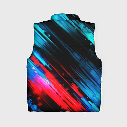 Женский жилет Синяя и красная краска на черном / 3D-Черный – фото 2