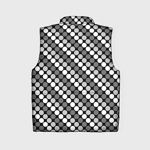 Женский жилет Белый серый горох на черном ретро / 3D-Черный – фото 2
