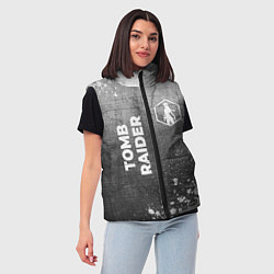 Женский жилет Tomb Raider - grey gradient вертикально, цвет: 3D-черный — фото 2