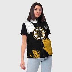 Женский жилет Бостон Брюинз - разлитая краска, цвет: 3D-черный — фото 2