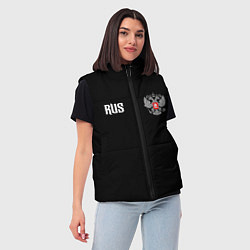 Женский жилет Россия три полоски, цвет: 3D-черный — фото 2