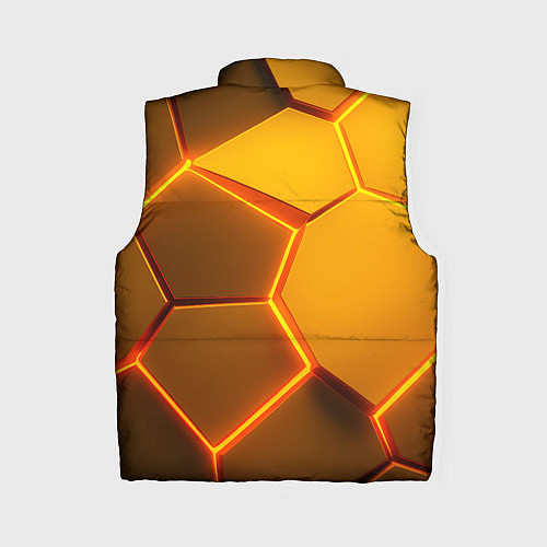 Женский жилет Желтые неоновые соты - текстура / 3D-Черный – фото 2