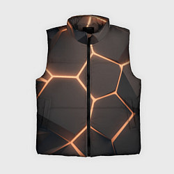 Женский жилет Серая текстура из сот, цвет: 3D-черный