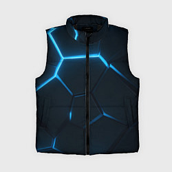 Женский жилет Черные плиты с синим светом, цвет: 3D-черный