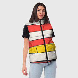 Женский жилет Красные полоски, цвет: 3D-черный — фото 2
