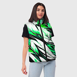 Женский жилет Крупные листья абстракция, цвет: 3D-черный — фото 2