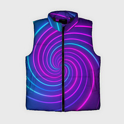 Женский жилет Сине-фиолетовая спираль, цвет: 3D-черный