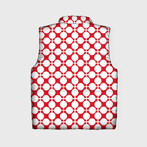 Женский жилет Красно белый узор в клетку и горох / 3D-Черный – фото 2