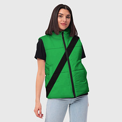 Женский жилет Ремень безопасности, зеленый, цвет: 3D-черный — фото 2