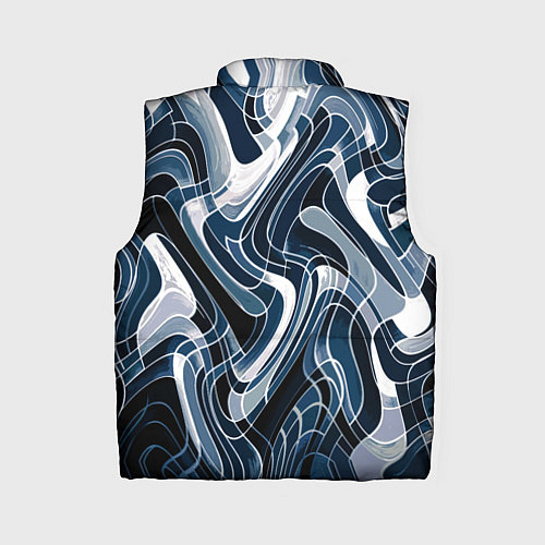 Женский жилет Тёмно-синий искажённая абстракция / 3D-Черный – фото 2