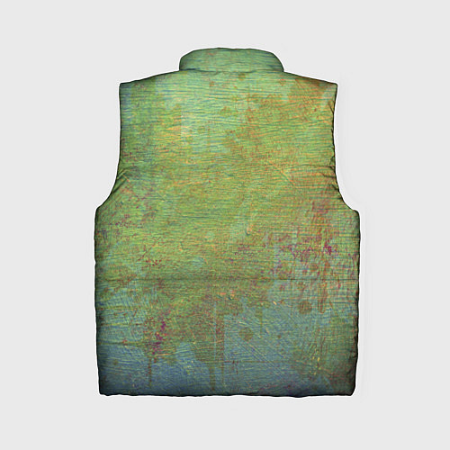 Женский жилет Абстракция - green oil stain / 3D-Черный – фото 2