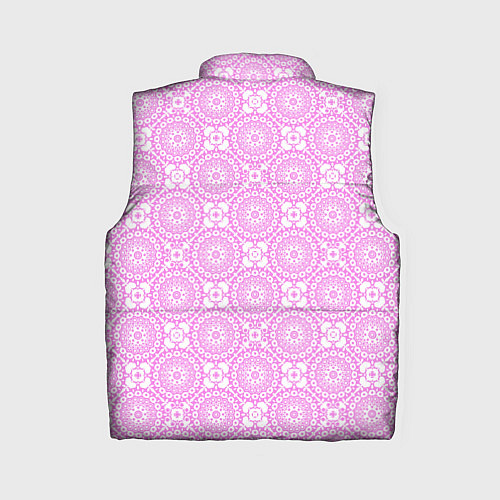 Женский жилет Бело розовый ажурный кружевной узор / 3D-Черный – фото 2