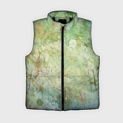 Женский жилет Абстракция - faded spots on a green background, цвет: 3D-черный