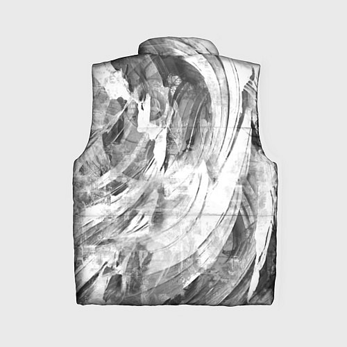 Женский жилет Абстракция - grey and white swirls / 3D-Черный – фото 2