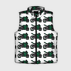 Женский жилет Motorbike dark green, цвет: 3D-черный