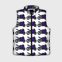 Женский жилет Motorcycle purple gloss, цвет: 3D-черный