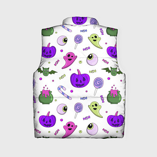 Женский жилет Halloween purple pumpkin pattern / 3D-Черный – фото 2