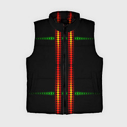 Женский жилет Neon black green circles, цвет: 3D-черный