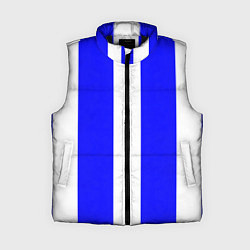 Женский жилет Color white blue line, цвет: 3D-черный