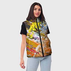 Женский жилет Живая Абстракция: Поток Цветов и Форм в Постоянном, цвет: 3D-черный — фото 2