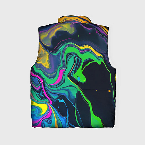 Женский жилет Разводы и переливы разноцветной краски / 3D-Черный – фото 2