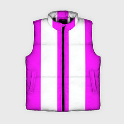 Женский жилет Color white pink lines, цвет: 3D-черный