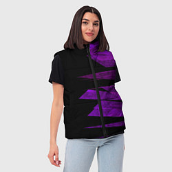 Женский жилет Color purple black stripes, цвет: 3D-черный — фото 2