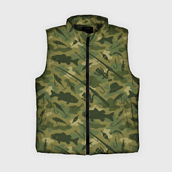 Женский жилет Камуфляж рыболовный, цвет: 3D-черный